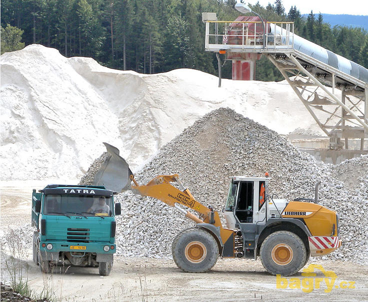 Liebherr L 554 2plus2 nakládá Tatru T 815