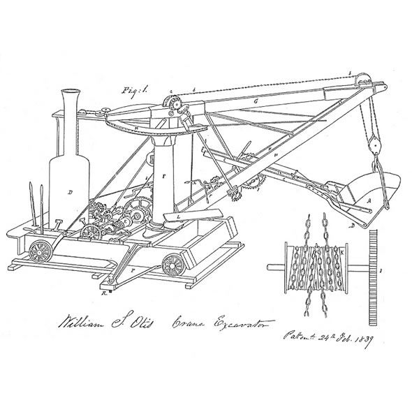 Otisovo rýpadlo patentované v roce 1839