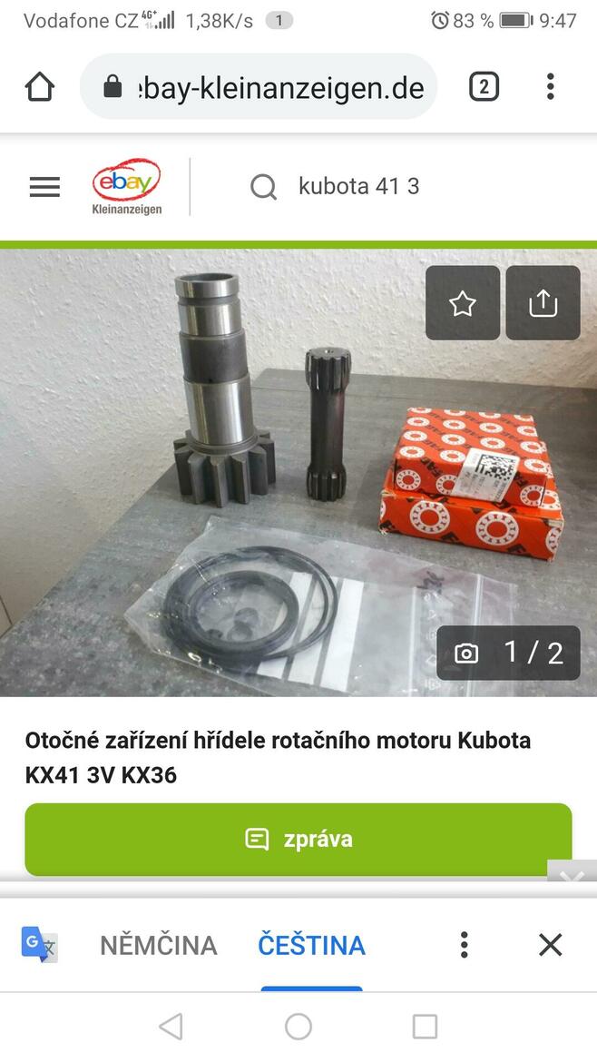 Re: Vyměna pastorku otoče KX41-3V Kubota