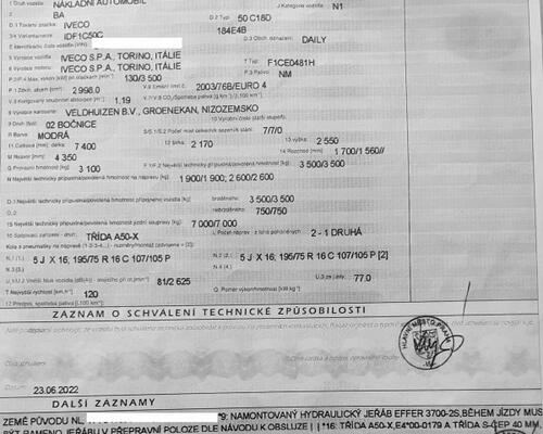 IVECO 50C18 Daily (3.D 16V) Giugiaro + Effer - 3700 2S