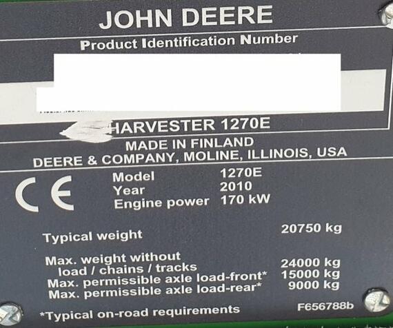 John Deere 1270 E (+CH7) 6W