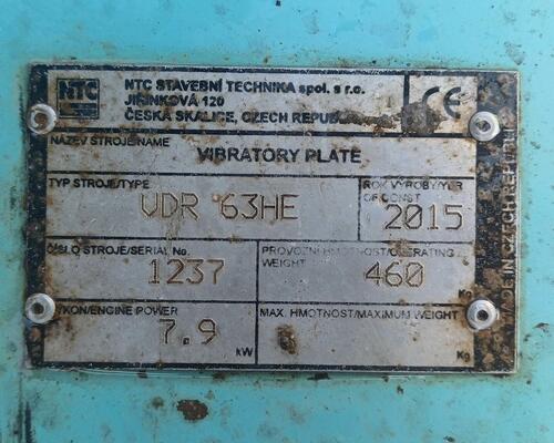 Vibrační deska NTC -  VDR 63 - reverzní