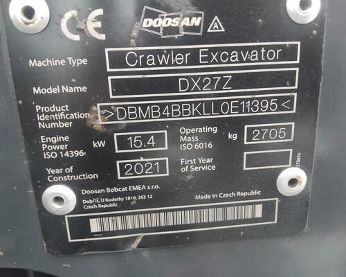 Bobcat Doosan DX27Z Powertilt
