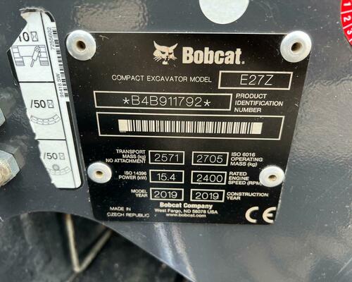 Bobcat E27Z, perfektní stav, jen 1300 mth