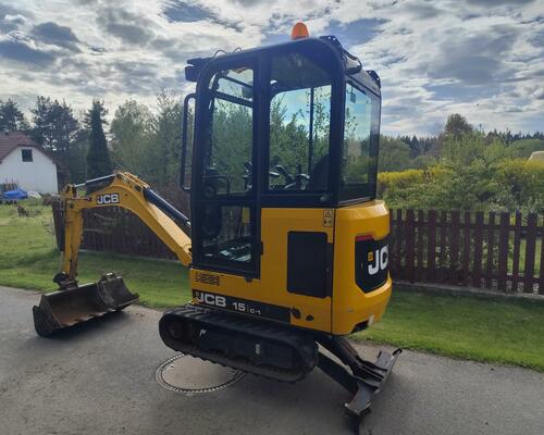 Minibagr JCB 15C-1, rok 2019, 800 mth, 3x lžíce TOP