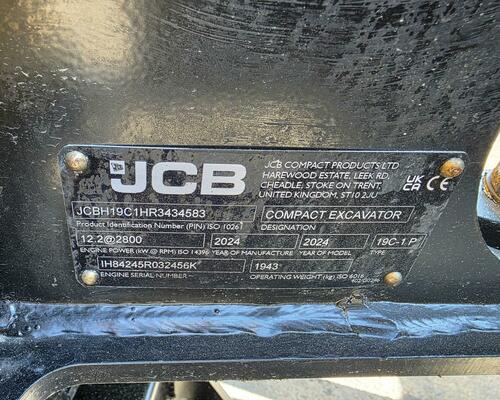 Minibagr JCB 19C-1, rok výroby 2024, 349 mth, TOP STAV 