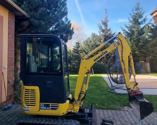 Minibagr Komatsu PC16R-HS rok 2019 Svahovka + podkop