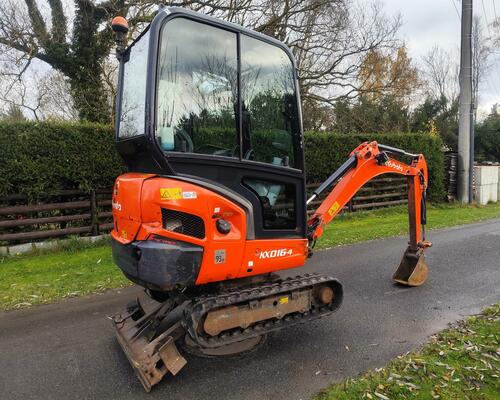 Minibagr Kubota KX016-4, rok 2016, 2100mth, roztah. pásy TOP
