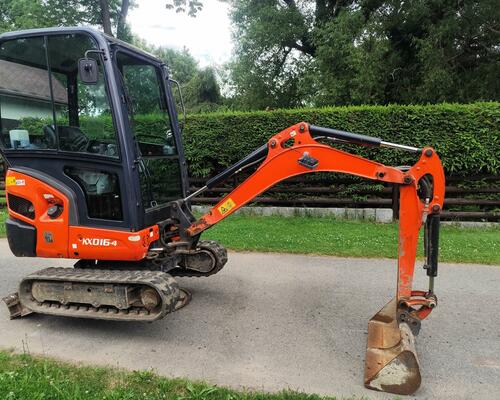 Minibagr Kubota KX016-4, rok 2017, 1550mth, roztah. pásy TOP