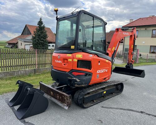 Minibagr Kubota KX027-4 / 3 režimy průtoku, 3x lžíce