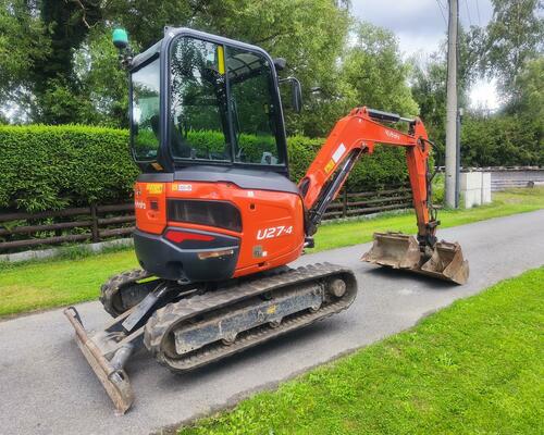 Minibagr KUBOTA U27-4, r.2018, 2,7t, 3x lžíce