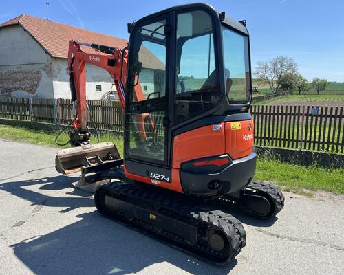 Minibagr Kubota U 27-4 hyd. svahovka+podkop, 2,7t
