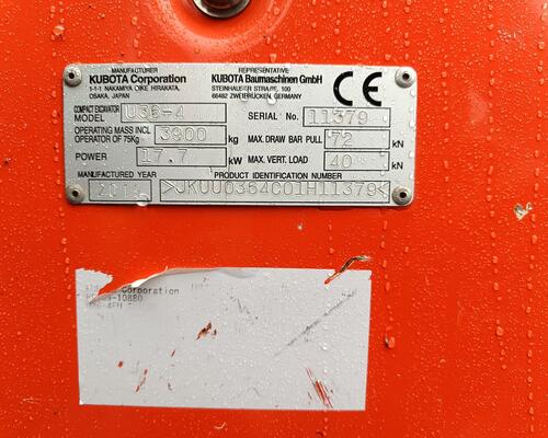 Minibagr Kubota U 36-4