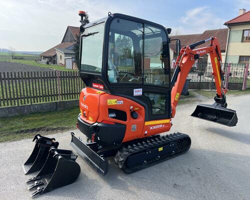 NOVÝ minibagr Kubota KX019-4 záruka, hyd. svahovka, 10mth