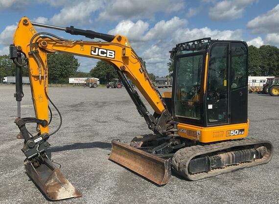 Rypadlo JCB 50Z - 700mth, 2 okruhy, svahovka, hydr.upínač