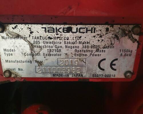 TAKEUCHI TB210R MINIRYPADLO,