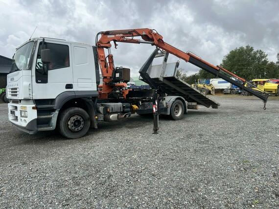 IVECO AT190S36+HR ATLAS+PLATO (KONTEJNER) -VHODNÉ NA PŘEPRAVU STAVEBNÍCH STROJŮ