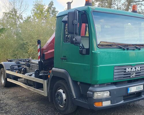 MAN 12.185 nosič kontejnerů s hydraulickou rukou