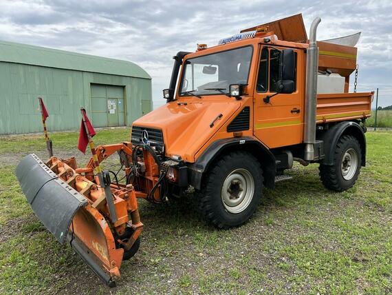 MERCES BENZ UNIMOG U 90 TURBO SKLÁPĚČ +SYPAČ A RADLICE