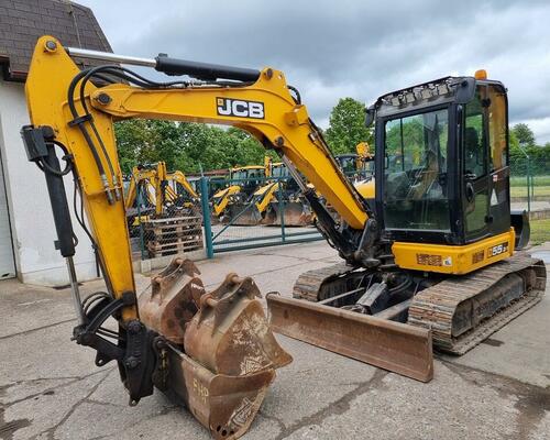 JCB 55Z na ocelových pásech + podložky - Max. výbava