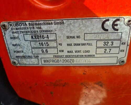 Minibagr Kubota KX016-4