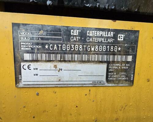 Pásový bagr CAT 308 CR, r.v. 2019, 3490 mth, 2x lžíce