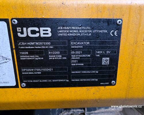 Pásový bagr JCB 140X, rok výroby 2021, 5818 motohodin