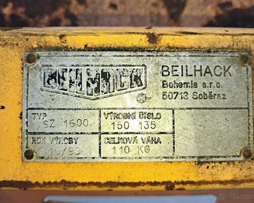 Zametací kartáč Beilhack SZ 1600 r.v.10/99.
