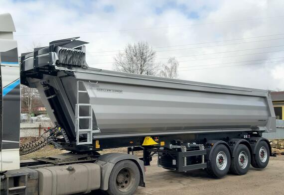 Sklápěcí návěs MEILLER 29 m3 Hardox / ELEKTRICKÁ PLACHTA / 2x ZVEDACÍ NÁPRAVA / vzduch nárazník / SKLADEM