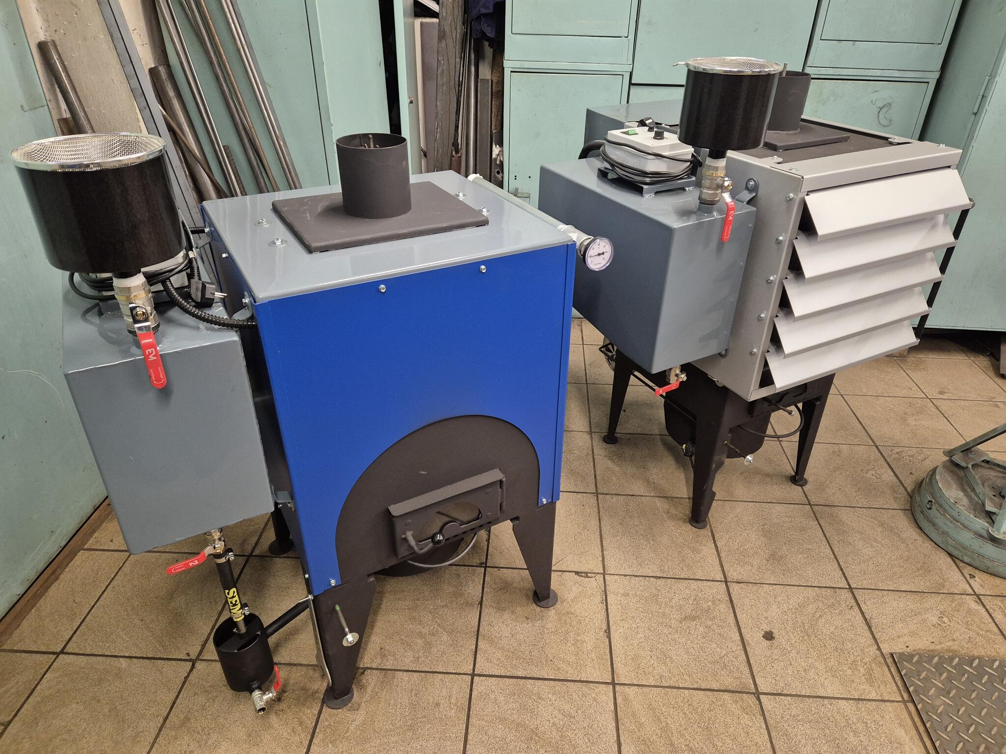 Kamna a kotle na veškerý použiý olej.