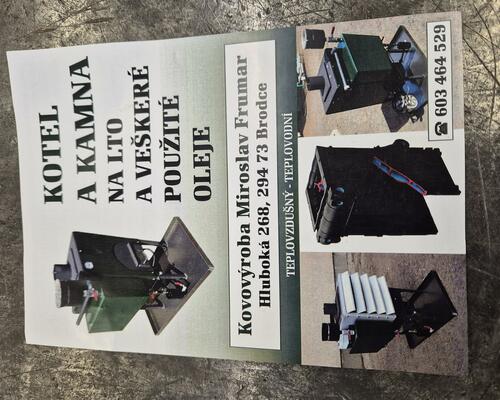 Kamna a kotle na veškerý použiý olej.