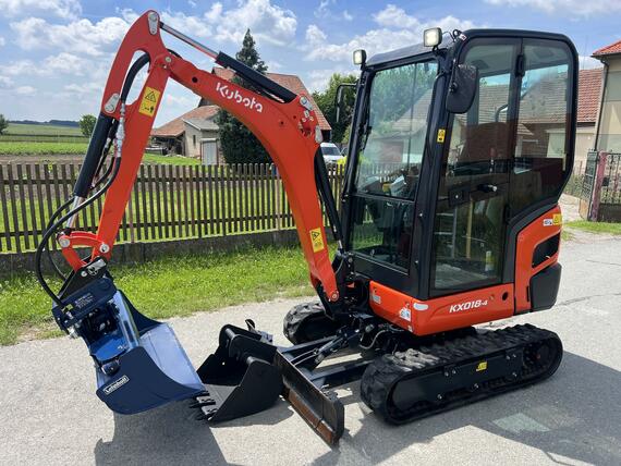 Minibagr Kubota KX 018-4 hyd.svahovka,pouze 280mth