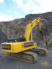 Pásové rypadlo Komatsu PC450LC-8 firmy Outulný s kladivem Atlas Copco
