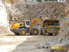 Liebherr L 586 2plus2 nakládá dempr Caterpillar 769C