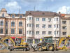 Pásové midirypadlo Caterpillar 307B a rypadlonakladač Caterpillar 432D