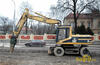 Kolové rypadlo Caterpillar M318 firmy Ikoz CZ s kladivem