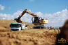Kolové rypadlo Komatsu PW180-7 firmy Eurovia