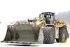 Kolový nakladač Caterpillar 988H s ochrannými řetězy Pewag Square Granit 18