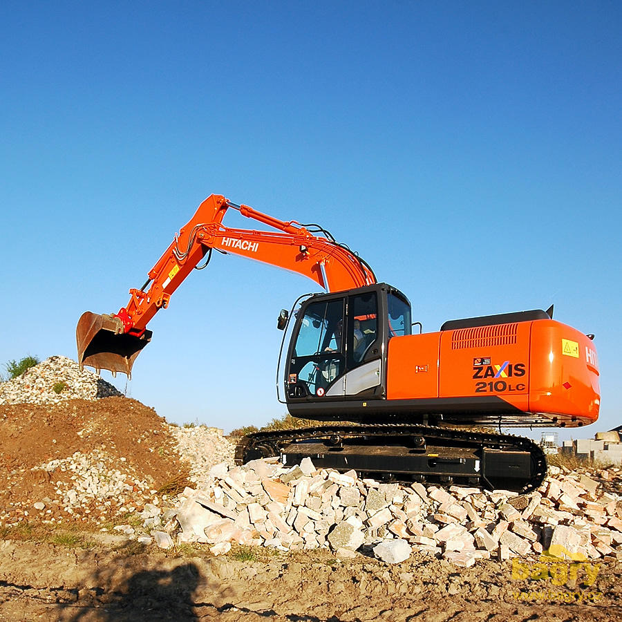 Modellino Escavatore HITACHI ZX210-5 In Scala 1:50 Con Braccio Telescopico Esteso - FLOZ Diecast