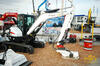 Pásové midirypadlo Bobcat E55 s hutnicí deskou Stehr SBV 70 City