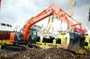 Pásové rypadlo Hitachi Zaxis 135US s drticí lžící Remu EP3150