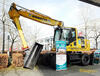 Kolové rypadlo Komatsu PW 160-8 s rychloupínačem a naklápěcí hlavou Lehnhoff