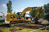 Pásové rypadlo Caterpillar 320 s 3D GPS nivelací Trimble Earthworks