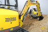 Pásové minirypadlo Wacker Neuson 28Z3, v pozadí 38Z3