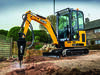 JCB 19C-1 při práci s hydraulickým kladivem JCB HM012T